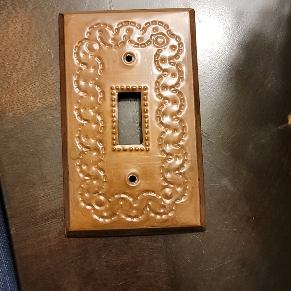 Mexican punched tin light switch plate